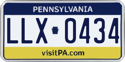 PA license plate LLX0434