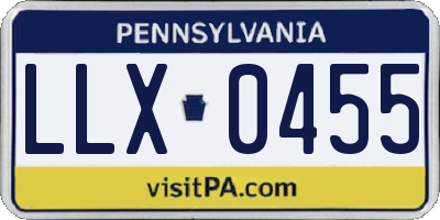PA license plate LLX0455