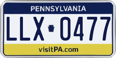 PA license plate LLX0477