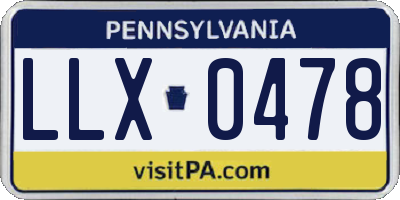 PA license plate LLX0478