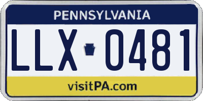 PA license plate LLX0481