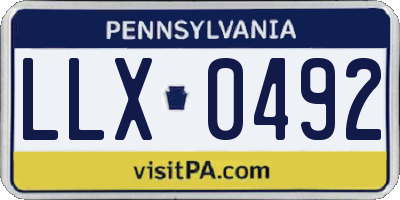 PA license plate LLX0492