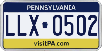 PA license plate LLX0502