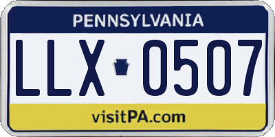 PA license plate LLX0507