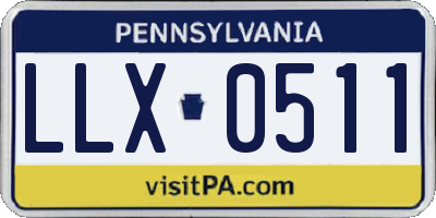 PA license plate LLX0511