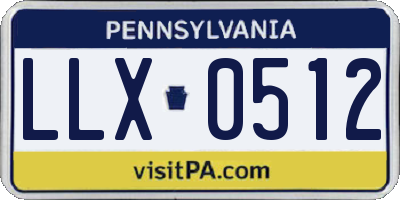 PA license plate LLX0512