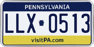 PA license plate LLX0513