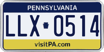 PA license plate LLX0514