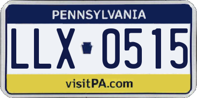 PA license plate LLX0515