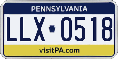 PA license plate LLX0518