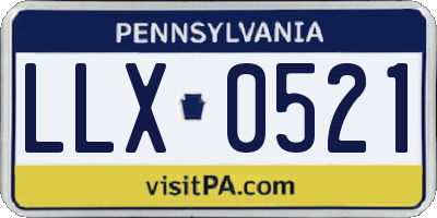 PA license plate LLX0521