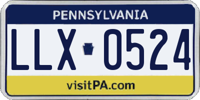 PA license plate LLX0524