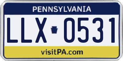 PA license plate LLX0531