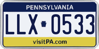PA license plate LLX0533