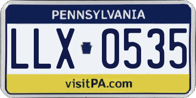 PA license plate LLX0535