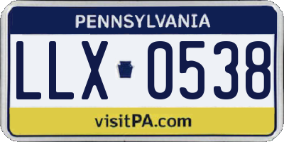 PA license plate LLX0538