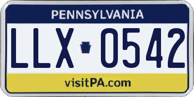 PA license plate LLX0542