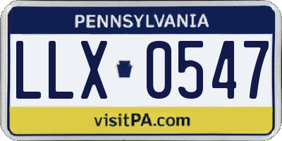 PA license plate LLX0547
