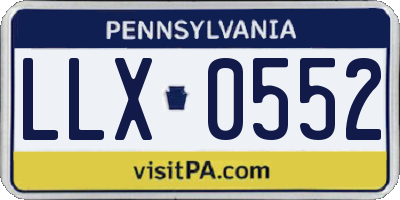 PA license plate LLX0552