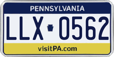 PA license plate LLX0562