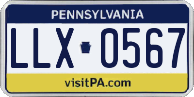 PA license plate LLX0567