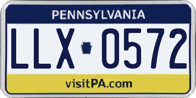 PA license plate LLX0572