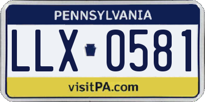 PA license plate LLX0581
