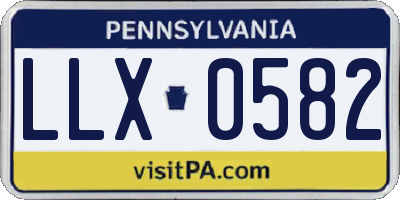 PA license plate LLX0582