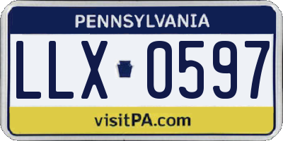 PA license plate LLX0597