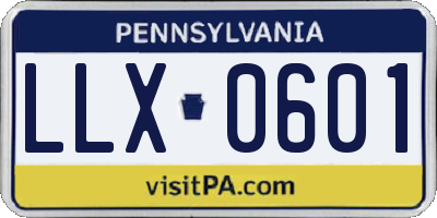PA license plate LLX0601