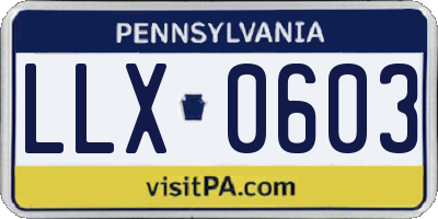 PA license plate LLX0603