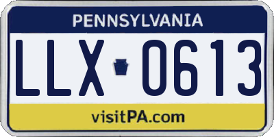PA license plate LLX0613