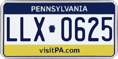 PA license plate LLX0625