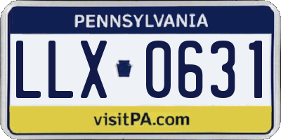 PA license plate LLX0631
