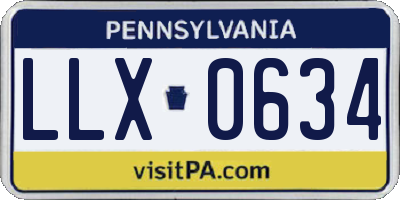PA license plate LLX0634