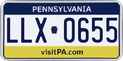 PA license plate LLX0655