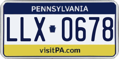 PA license plate LLX0678