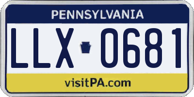 PA license plate LLX0681
