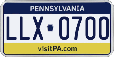PA license plate LLX0700