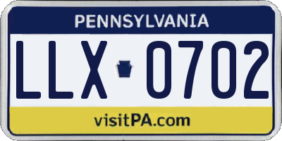 PA license plate LLX0702