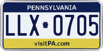 PA license plate LLX0705