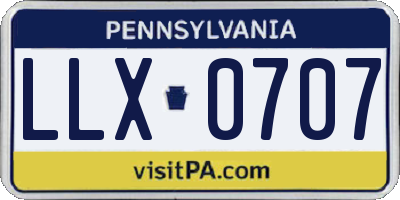 PA license plate LLX0707