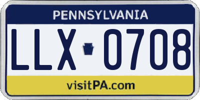 PA license plate LLX0708