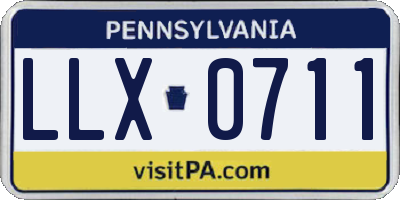 PA license plate LLX0711