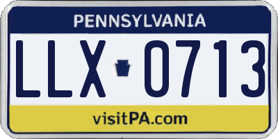 PA license plate LLX0713