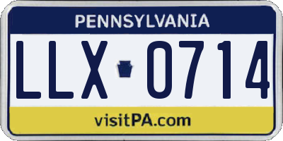 PA license plate LLX0714