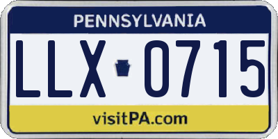 PA license plate LLX0715