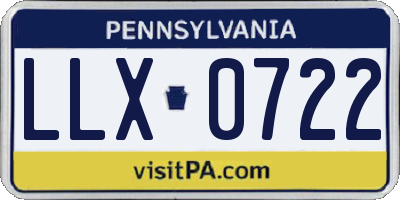PA license plate LLX0722