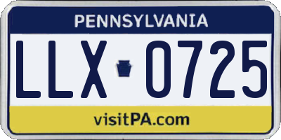 PA license plate LLX0725