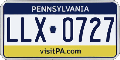 PA license plate LLX0727